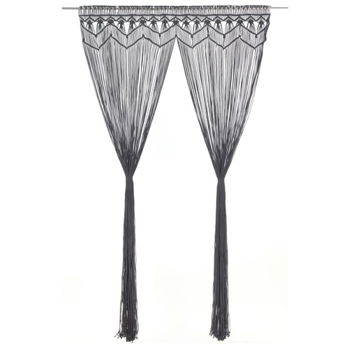 Rideau macramé taupe - en, coton