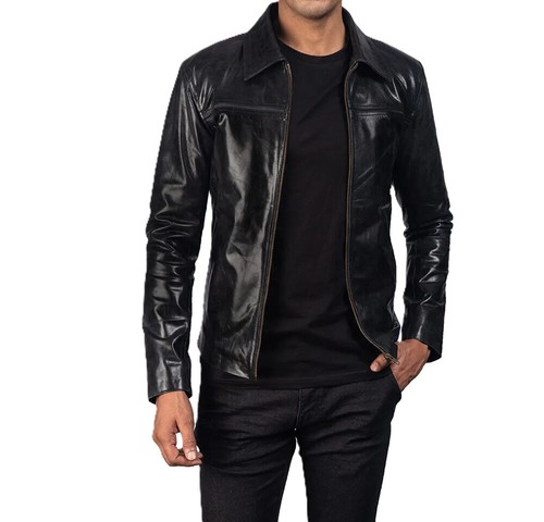 Veste cuir véritable - cuir, pour