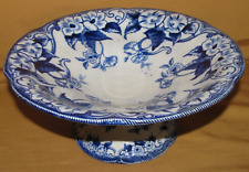 Compotier modèle Flora bleu liserons faïence Creil et Montereau XIXème