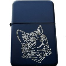 superbe briquet tempête essence gravé personnalisé bleu HERISSON NIGLO +prénom