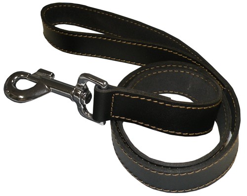 Laisse noir cuir longue - laisse, cuir,