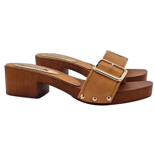 Mules basses cuir - mules, marron