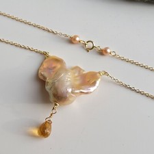 collier gold filled perle de