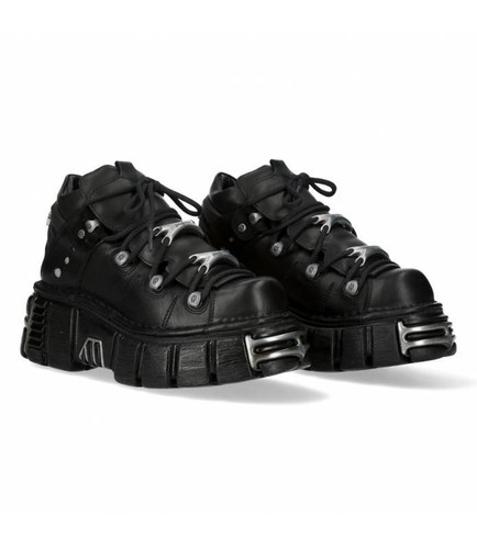 New rock botin cuir noir - rock, femme
