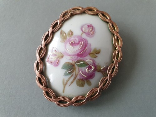 Broche porcelaine limoges - porcelaine,