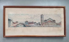 Vue de Venise lithographie d'André Hambourg épreuve d'artiste
