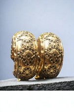 Christian Dior Créoles Haute Couture vintage plaqué or  boucles d'oreilles