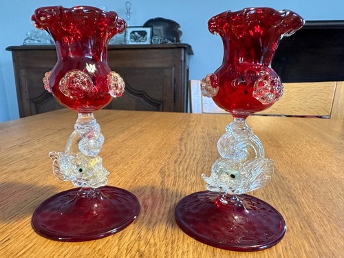 Bougeoirs verre vénitien - bougeoirs,
