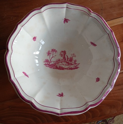 Grand plat saladier faience - grand, en