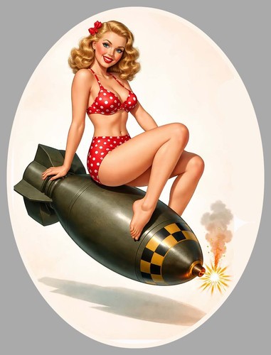 Sticker pinup bomb pin - sticker,