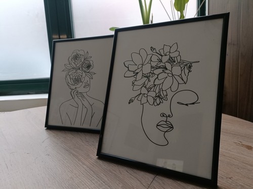 Tableaux fille fleur - tableaux, "fille