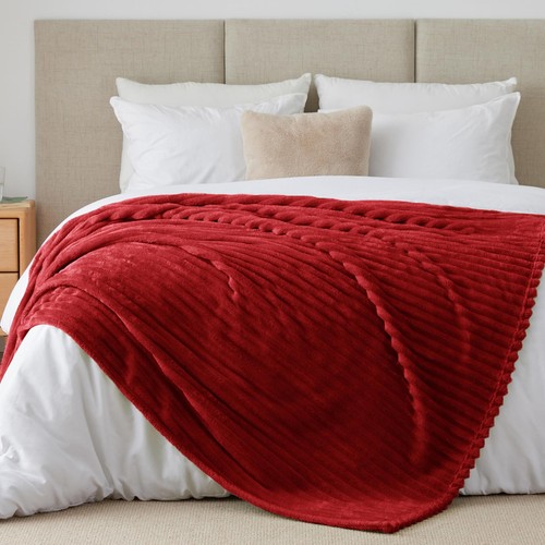 Plaid polaire rouge bordeaux - polaire,