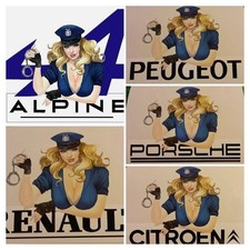 Autocollant Pin-Up gendarmette
