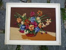 Canevas encadré bouquet de fleurs