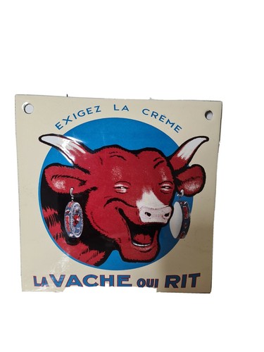 Plaque émaillée vache qui - la,