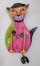 ALLEN Designs Horloge murale avec pendule. Chat.