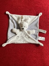 🇫🇷 Doudou Plat Noukie's Ane Paco Bleu Blanc Epi Blé ETAT NEUF jamais Utilisé