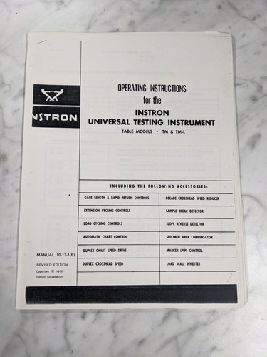 Instron operator service - instron,