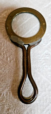 ANCIENNE LOUPE MONTAGE LAITON CUIVRE H 9.50 CM