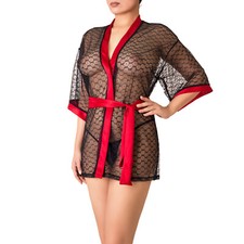 Kimono Déshabillé Lingerie Sexy Dentelle Femme Made in EU S M L XL 2XL 3XL NEUF