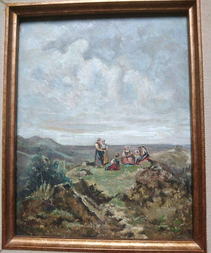 Ancien peinture huile - peinture, paysage