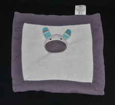 Doudou âne plat NATURE ET DECOUVERTES blanc violet anneau dentition NEUF