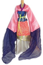 Barbie robe princesse Chinoise Mulan OOAK customisée Haute Couture avec corset