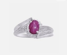 Bague saphir étoile rose en
