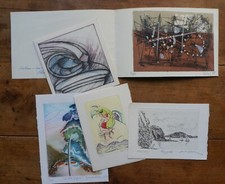 CARTES DE VOEUX, LITHOGRAPHIES ORIGINALES- LOT DE 5- SIGNEES NUMEROTEES