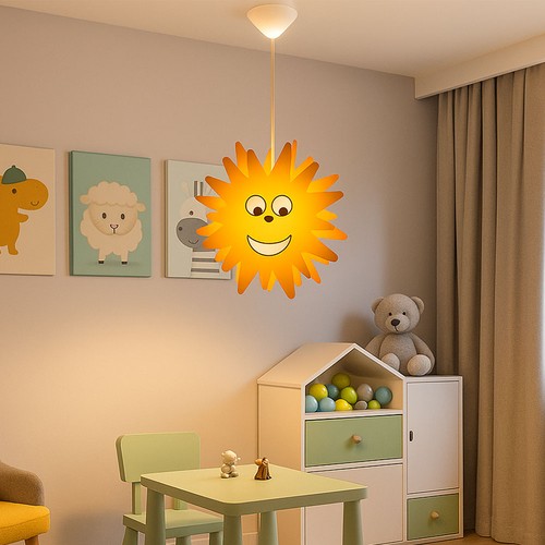 Lampe suspensions soleil bois - lampe,