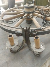 luminaire lustre roue charrette à rénover