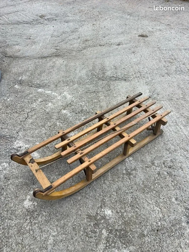 Luge ancienne bois et - luge,