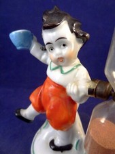 Ancien rare sablier enfant garçon tasse chocolat porcelaine Germany Années 20/30