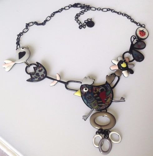 Collier déco poule oiseau - poule,
