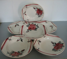 6 Ancienne Assiette Creuse Digoin Sarreguemines modèle LA ROSE