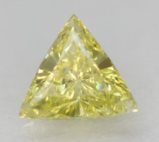 0.16 Carat Canari Jaune VVS1 Triangle Naturel Amélioré Diamant Seul 3.77X3.73m