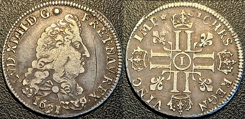 Louis xiv écu aux - 1/4, l
