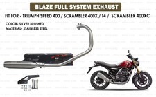 Pour Triumph Speed, Scrambler "400x Stallion Silver Full System Silencer"
