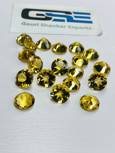 Citrine facettes rond - rond, coupe