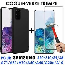 COQUE pour Samsung S24 S23 S22 S21 20/Ultra/FE/S10/S9/S8 CARBONE+ VERRE TREMPE