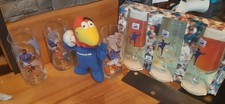 lot football verre et Footix mascotte Coupe du Monde 1998 France
