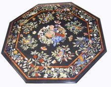 Plateau De Table En Marbre Pour Salle À Manger Avec Inlay Central