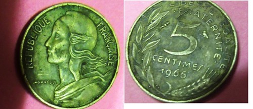 France centimes 1966 - france, 5