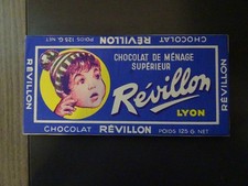 CARTON PUBLICITAIRE ANCIEN ET RARE TABLETTE FACTICE CHOCOLAT REVILLON