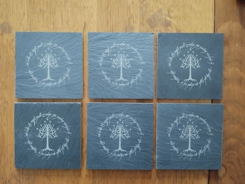 Lot sous verres - 6, ardoise