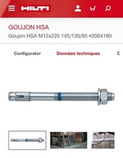 Goujon ancrage hilti - goujon, d'ancrage