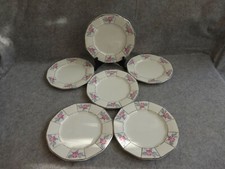6 assiettes à dessert faïencerie d'onnaing,service style art déco