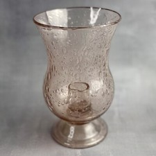 BIOT Photophore verre bullé rose des sables Haut. ~17.5 cm