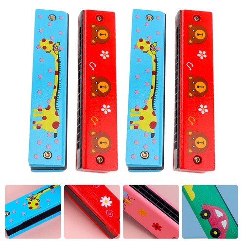 4pcs bois harmonica double - 4pcs,