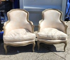 Paire de fauteuils bergère à la reine louis XV Athentiques d'epoque